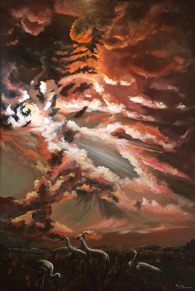 Cumulonimbus Crane Convention by Marilyn L. Lindemann